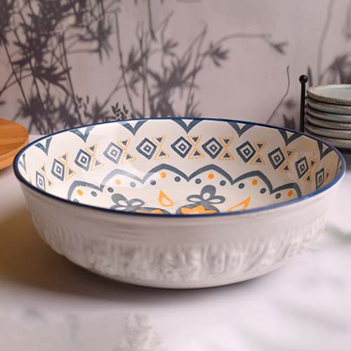 Bowl large with blue print 26 CM
