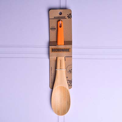 BECHOWARE Wooden salan spoon Silicon handle 13372-orange