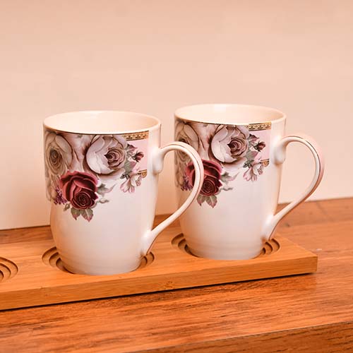 Coffee mug with Rose print 