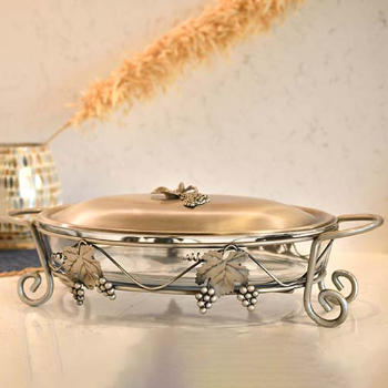 Food warmer glass silver Premium