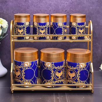 Canister set Blue and Gold