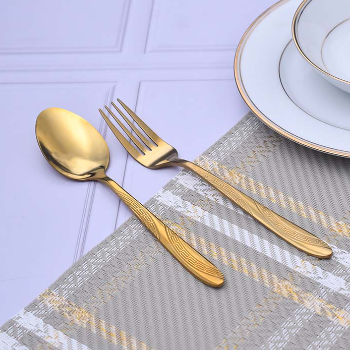 RAINBERG Gold designer spoon set ( 6 dinner spoon 6 dinner fork )