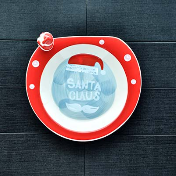 Cartoon plate with Santa