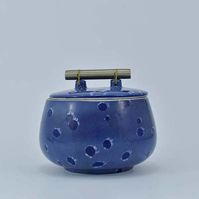 AART Handmade Terracotta Storage Jar (short) Blue