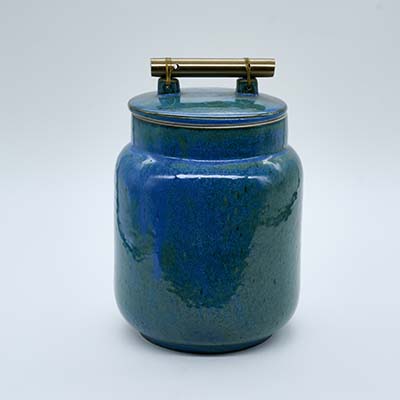 AART Handmade Terracotta Storage Jar (Tall) blue