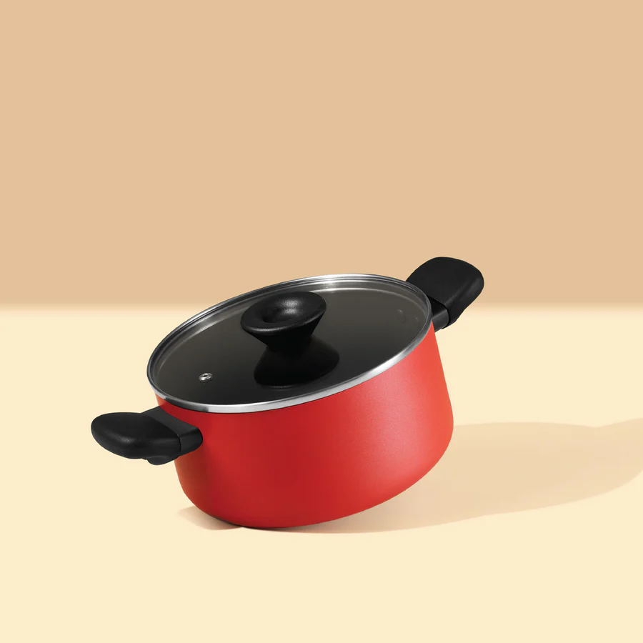 MEYER Bauhaus Nonstick Stockpot Casserole with lid 24 cm Red