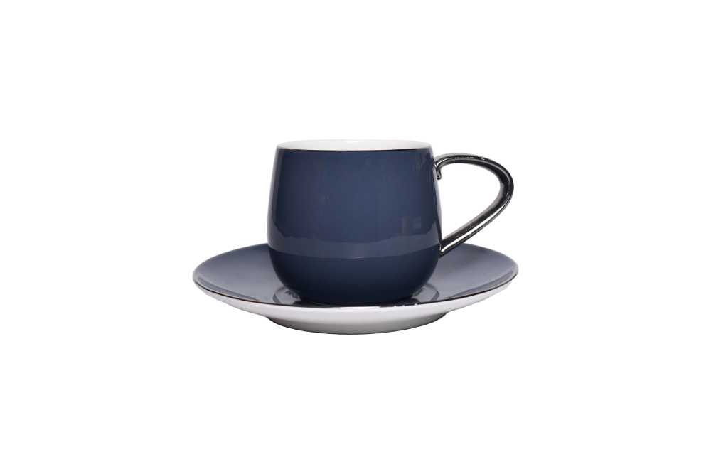 Cup and saucer Bluish grey