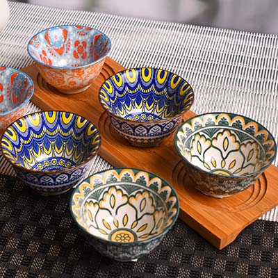 CERAMIC Designer bowls small | set of 6 | deep bowl