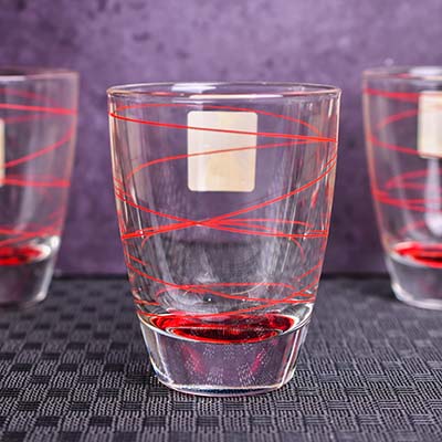 DECOVER Juice glass with Red design (set of 6)