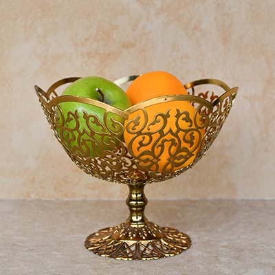 Fruit bowl full gold plaed 