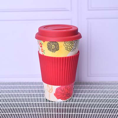 Bamboo fibre Eco Travel Mug 400 ML Red