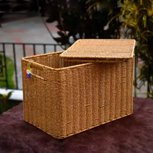 Storage basket rectangle with lid