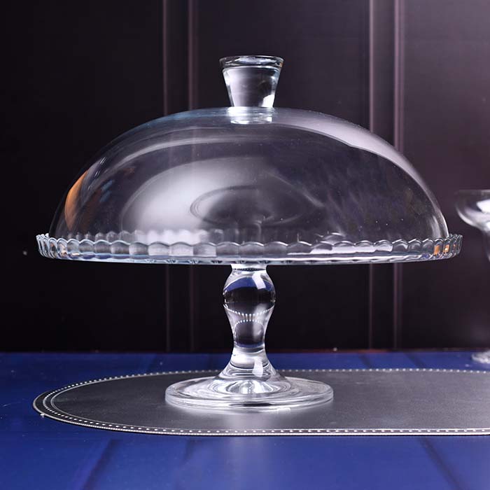 Cake stand with lid Glass