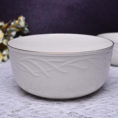 Qualitier Bowl Off white with Gold line 21 CM (large)