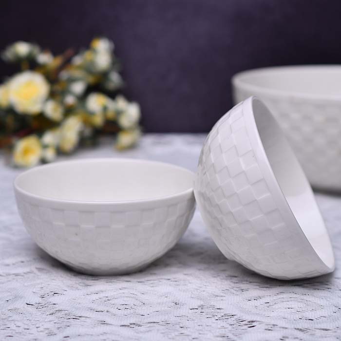 Qualitier Bowl White check 12 CM (small) set of 2