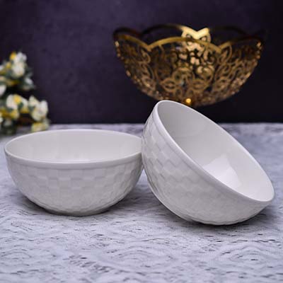 Qualitier Bowl White check 14 CM (medium)