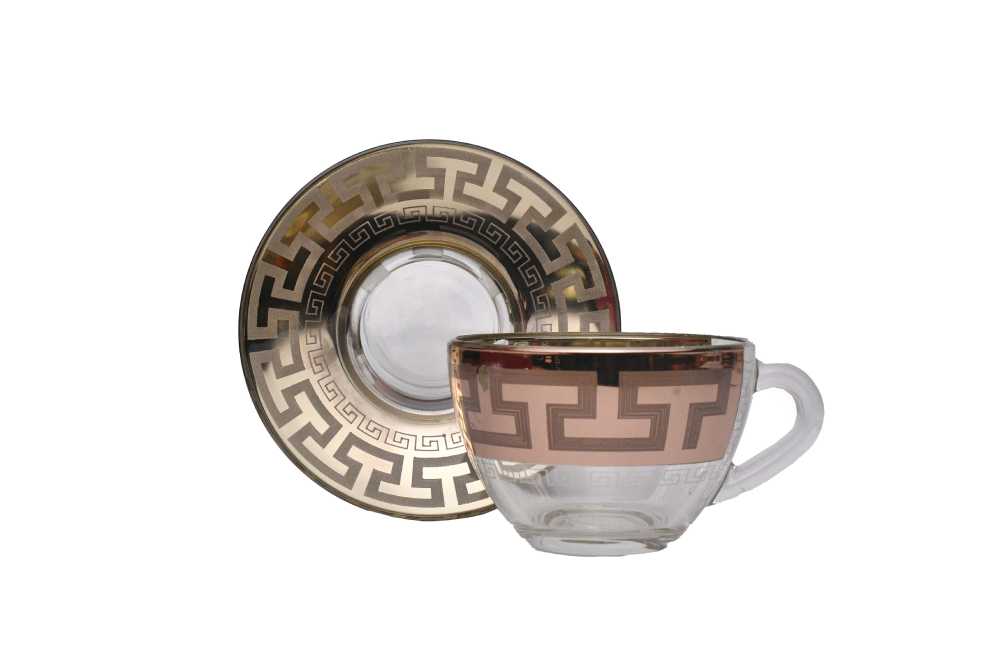 Cup and saucer Russian Gold and copper