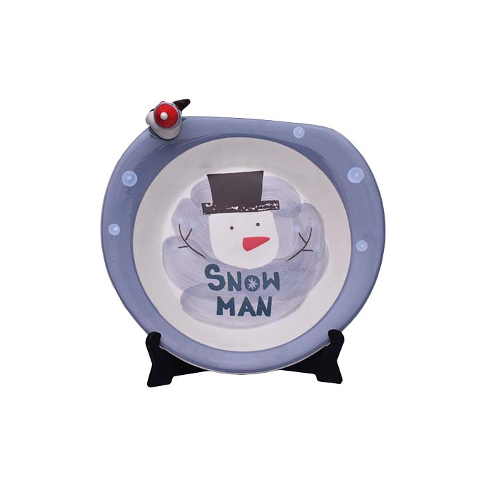 Cartoon plate  Snow man