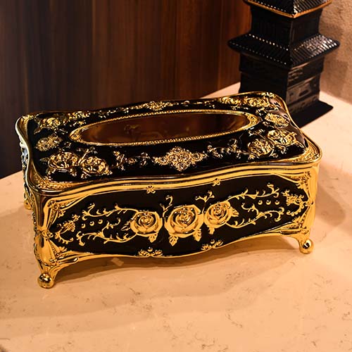 Tissue box Gold painted