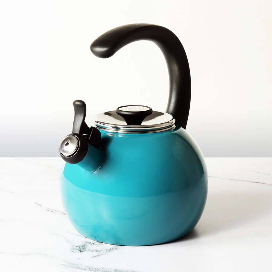 Circulon Enamel On Steel Whistling Tea Kettle 1.9 Liters, Turquoise