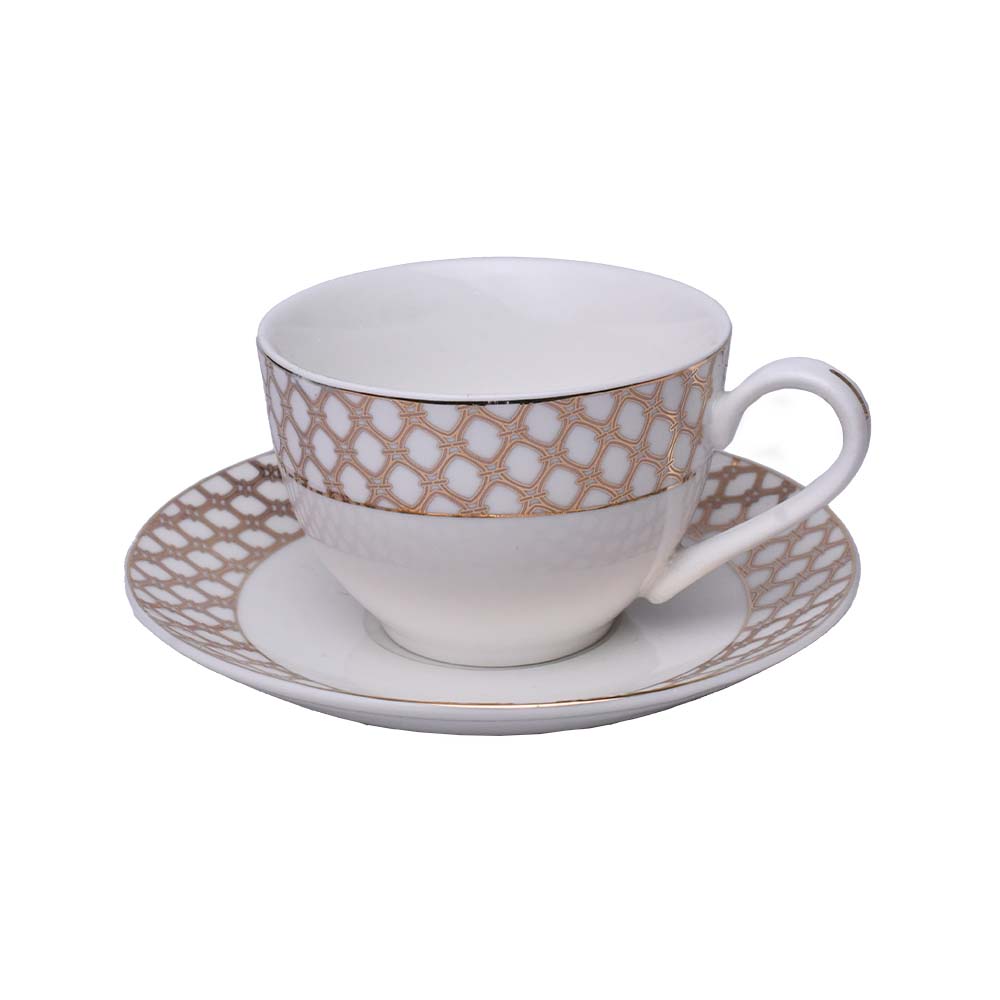 Cup and saucer Gold decal