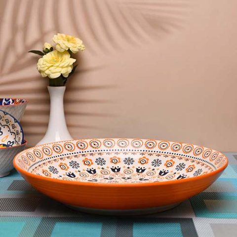 Bowl large with orange print 30 CM