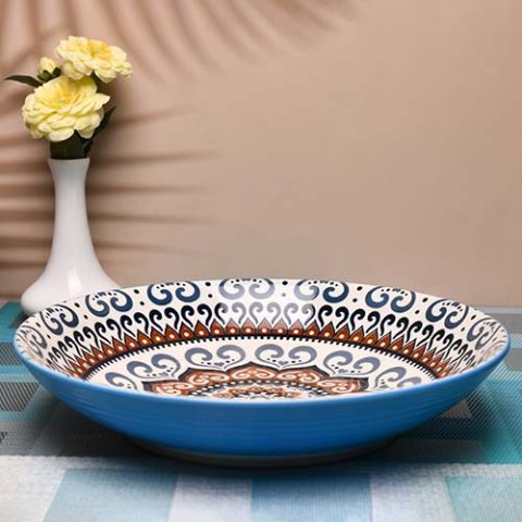 Bowl large with blue print 30 CM