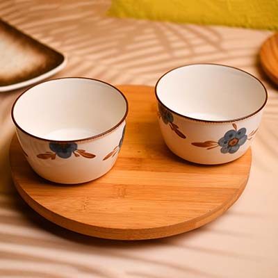 Bowl medium with Blue flower print (1260-12)