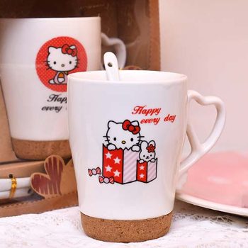 Ceramic Mug with spoon KITTY 360 ML