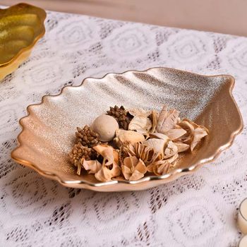 Bowl Rose leaf shaped 9 INCH