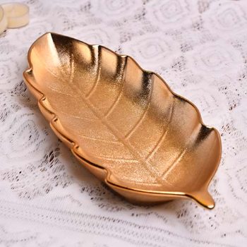 Serving platter Leaf shaped Rose gold 12 INCH YSP