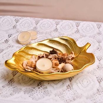 Bowl lime leaf shaped 9 INCH 