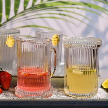 Mug with lid Crystal Gold line 400 ML