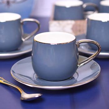Cup and saucer Bluish grey