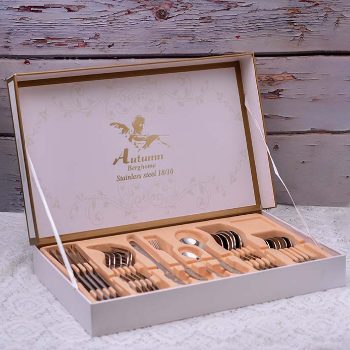 AUTUMN BERGHOME Stainless steel 18 10 24PC CUTLERY SET Gold plat