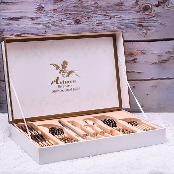 AUTUMN BERGHOME Stainless steel 18 10 24PC CUTLERY SET Gold plat