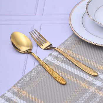 RAINBERG Gold designer spoon set ( 6 dinner spoon 6 dinner fork