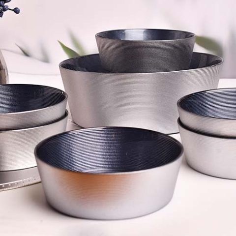 Bowl glass 7 PC set Green