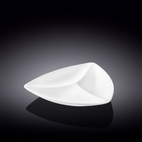 WILMAX Divided triangular dish White 8 INCH 20 CM