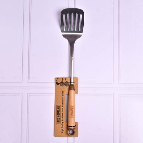 Turner slotted with wooden handle