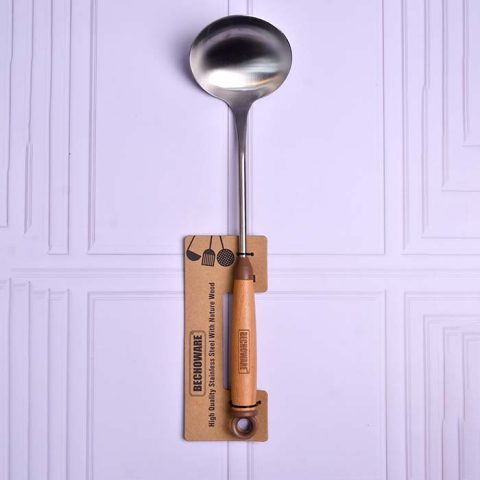 Ladle spoon with wooden handle
