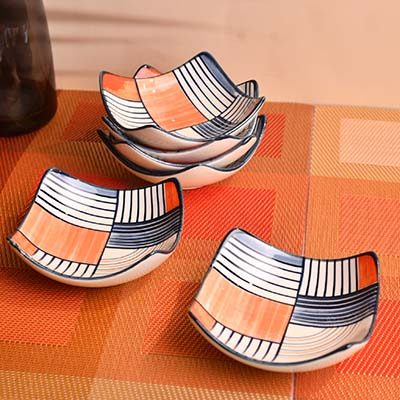 CERAMIC Designer bowls small set of 6 Square shape