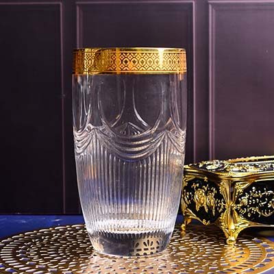 Flower vase with Gold detail and glass design