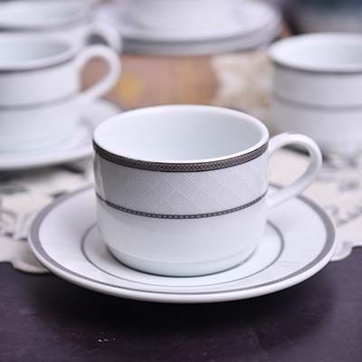 Dankotuwa Cup and saucer Agat Platinum