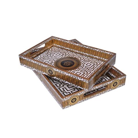 Tray for home serving Gold medussa design