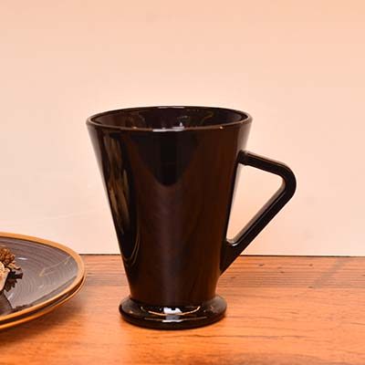 Coffee/Tea Mug Glass Black color and slim