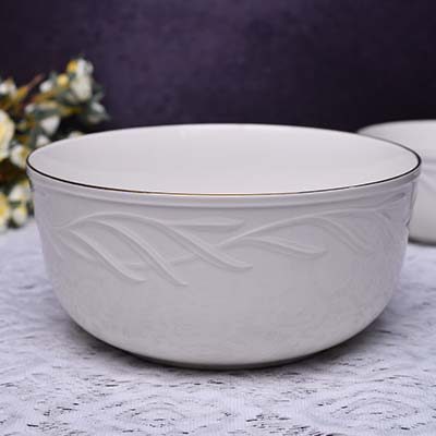 Qualitier Bowl Cream with Gold line 21 CM (large)