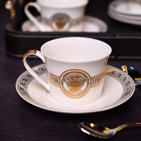 Cup and saucer Luxury White+Gold