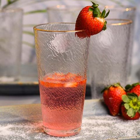 Water Glass Crystal gold line 370 ML