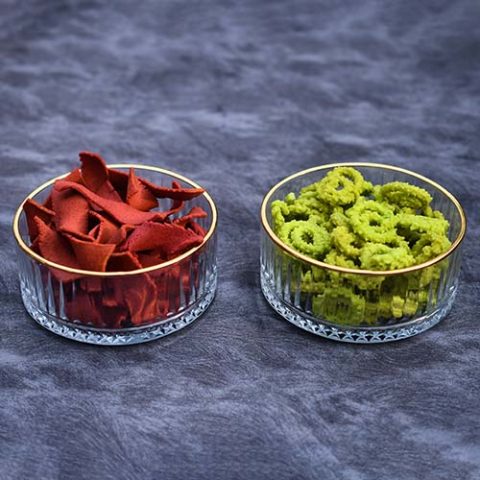 YAMASIN Crystal bowl | Set of 2 pc |  with Gold line